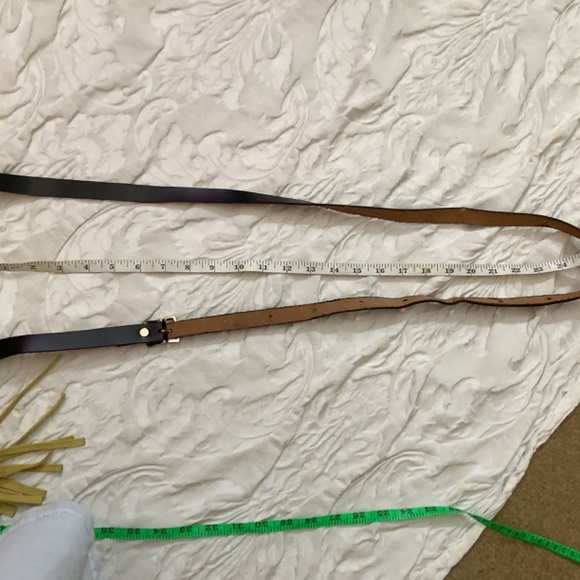 GUC handmade western fringe yellow leather with animal print crossbody - Picture 12 of 16